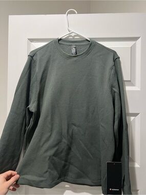 lululemon athletica Men's Long-Sleeve Waffle Crew - Sage Green